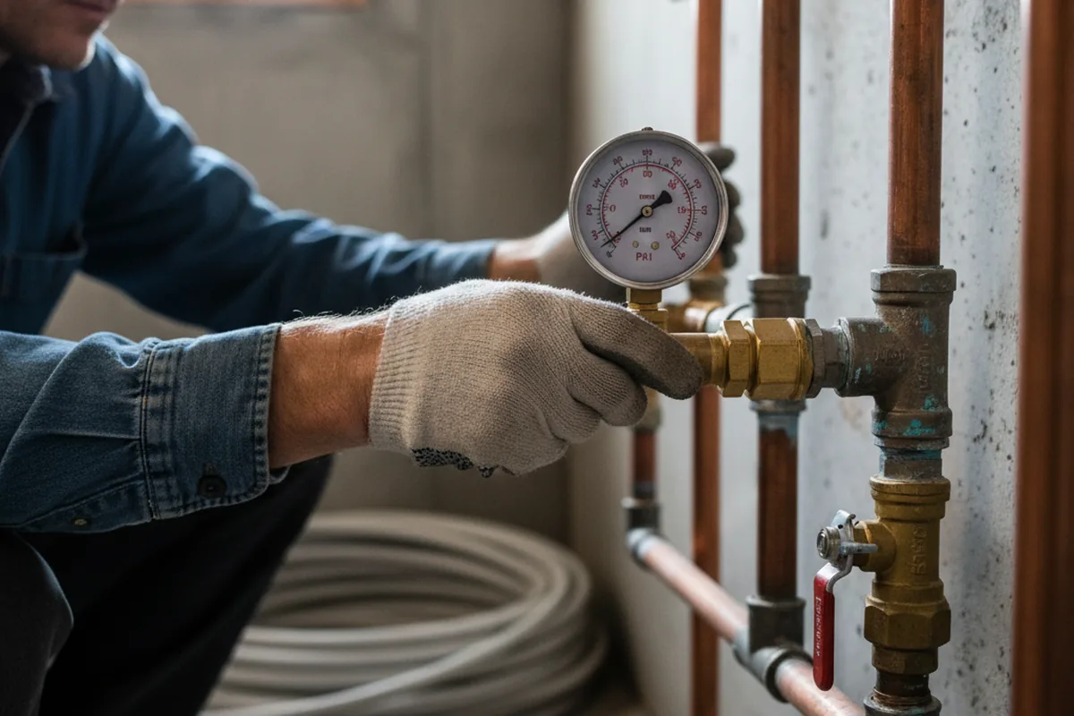 Pressure testing a repaired line during Water Line Repair in Spring City
