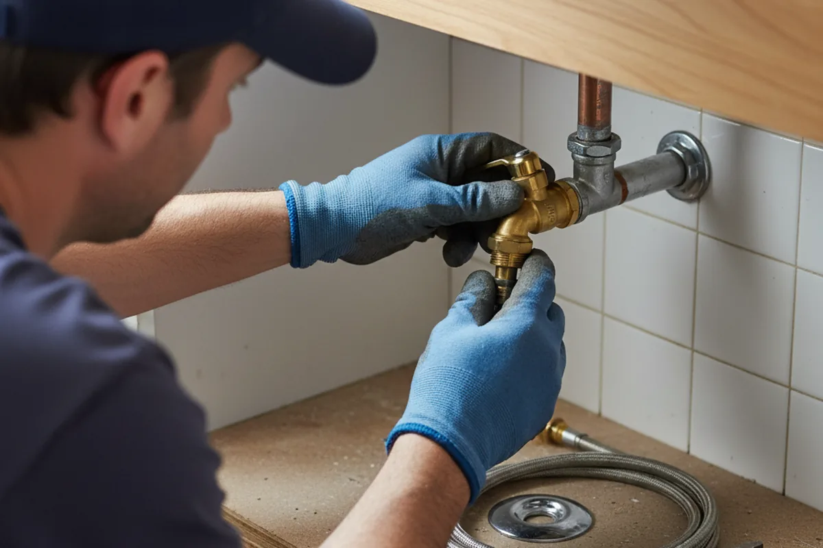 Shutoff valve and fitting work during Well Pump Repair in Spring City